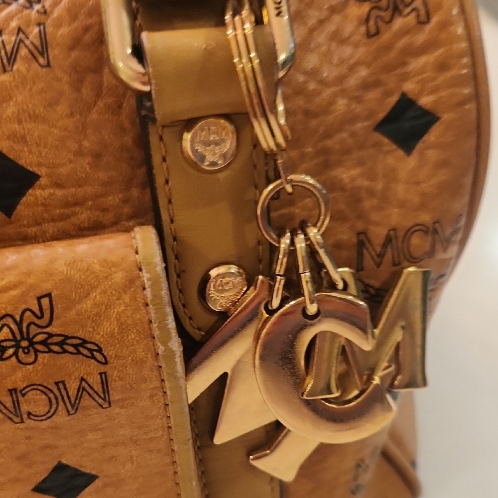 MCM Cognac Visetos Satchel-Stunning Preloved Bag! Check Out Those MCM Charms! - Picture 7 of 16